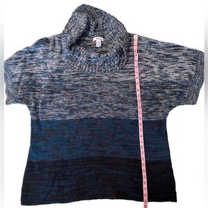 Style & Co Ocean - Cobalt Blue Marled Short Sleeved Cowl Neck Knit Sweater Sz2X
